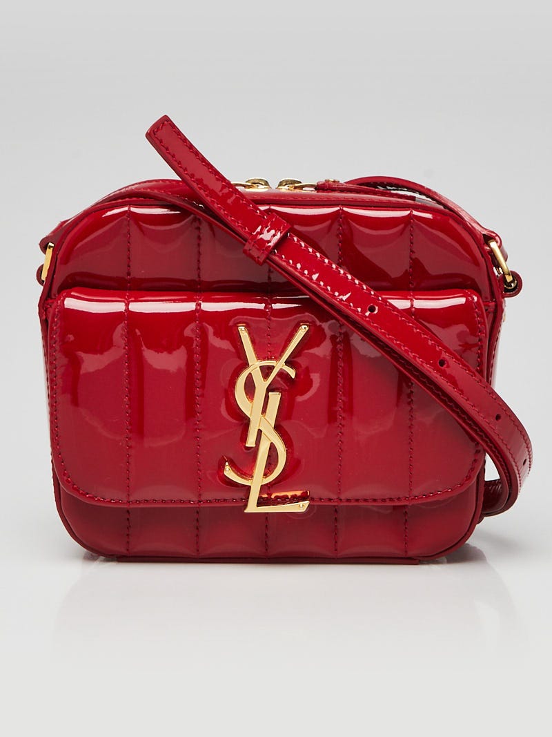 Yves Saint Laurent Leather Crossbody Camera Bag Red