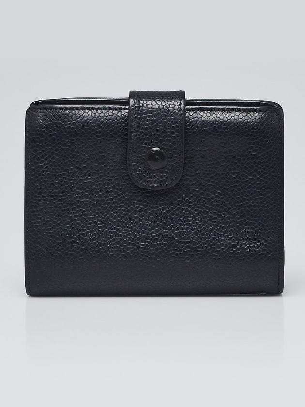 Chanel Black Caviar Leather CC Compact Wallet
