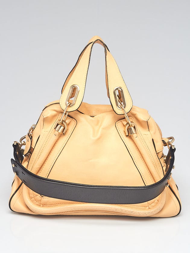 Chloe Beige Leather Medium Paraty Military Bag