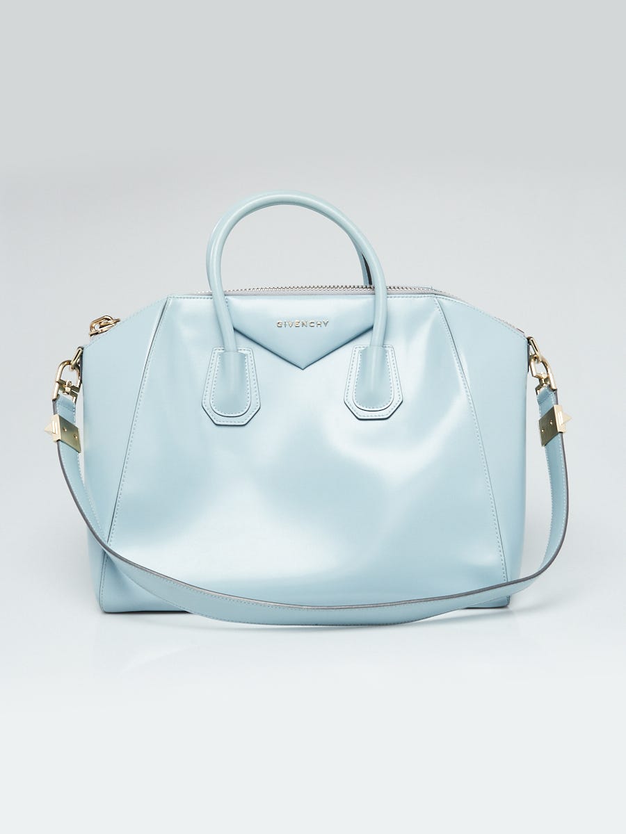 Givenchy Light Blue Smooth Leather Medium Antigona Bag - Yoogi's Closet