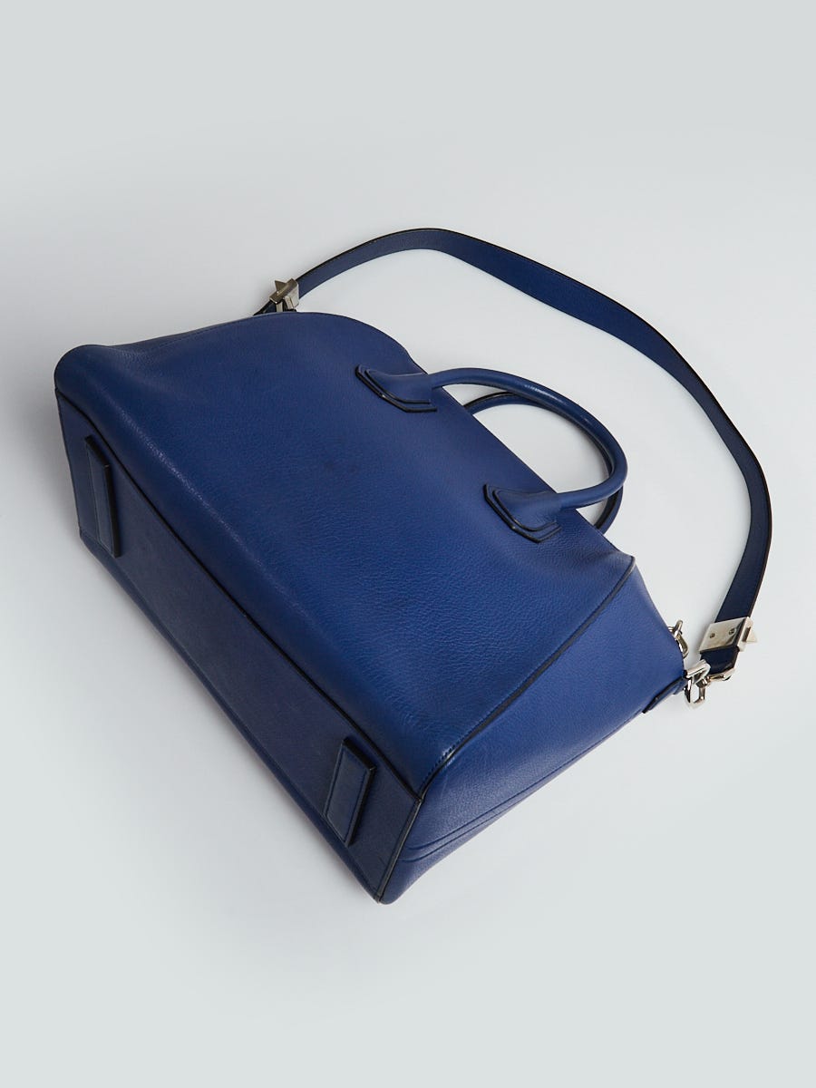 Givenchy Navy Blue Grained Leather Medium Antigona Bag