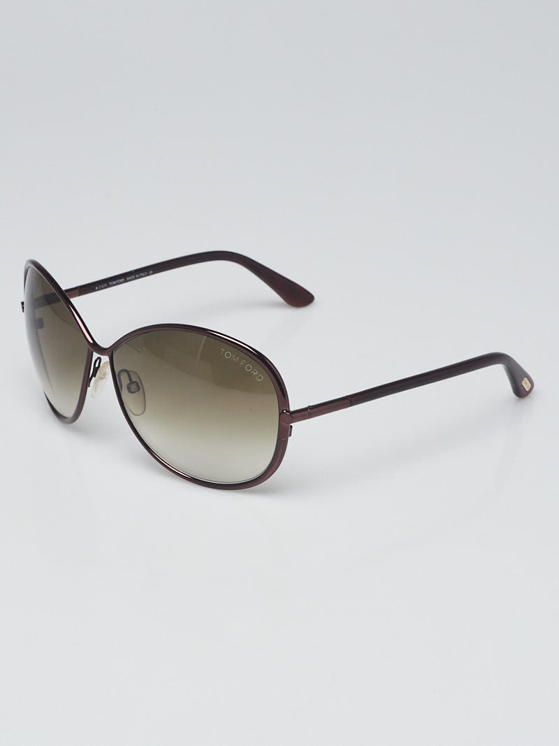 Tom Ford Burgundy Metal Frame Iris Sunglasses -TF180 - Yoogi's Closet