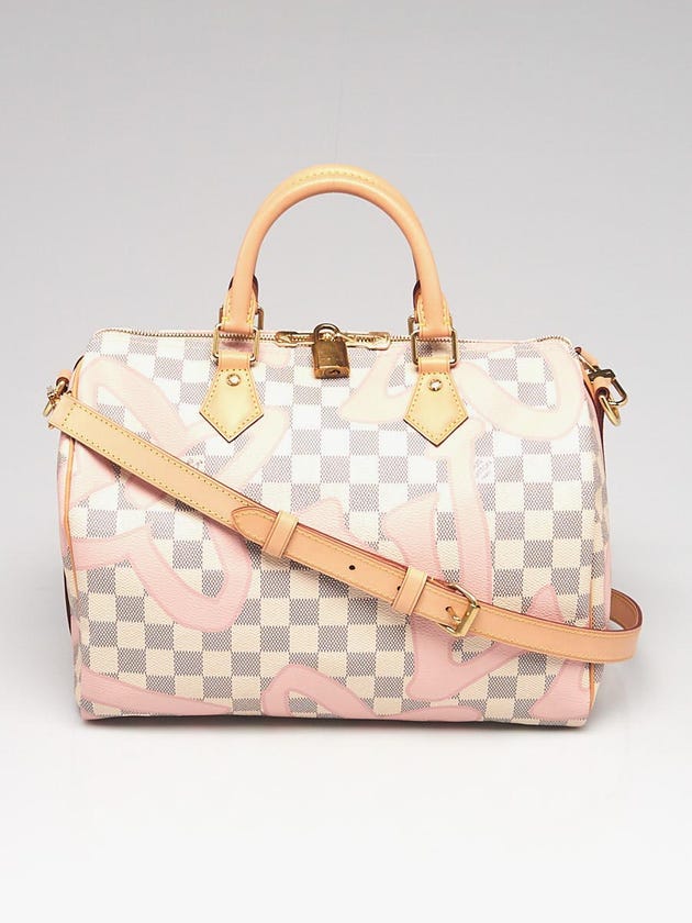 Louis Vuitton Limited Edition Damier Azur Tahitiennes Canvas Speedy 30 Bandouliere Bag