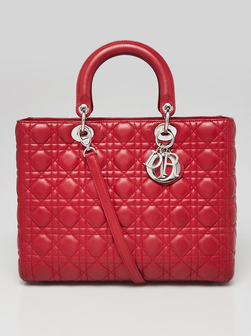 Large lady dior 2025 lambskin bag