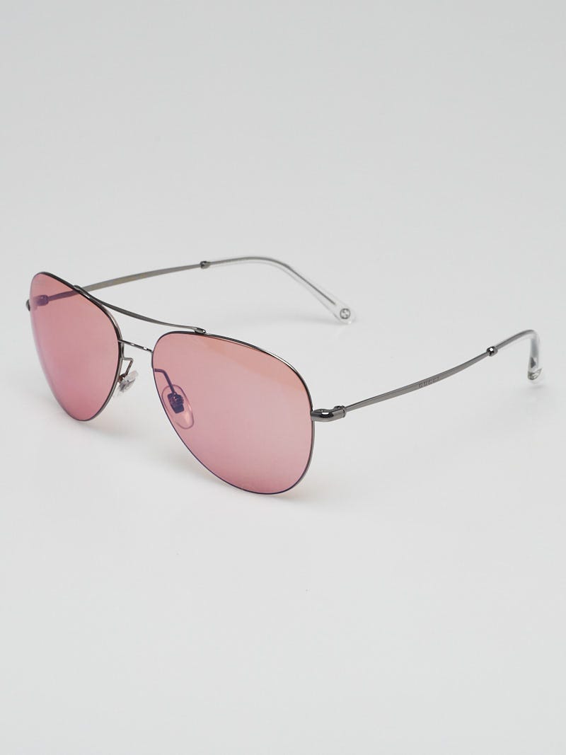 ASOS Aviator Sunglasses In Gold Metal With Pink Lens for Men | Lyst