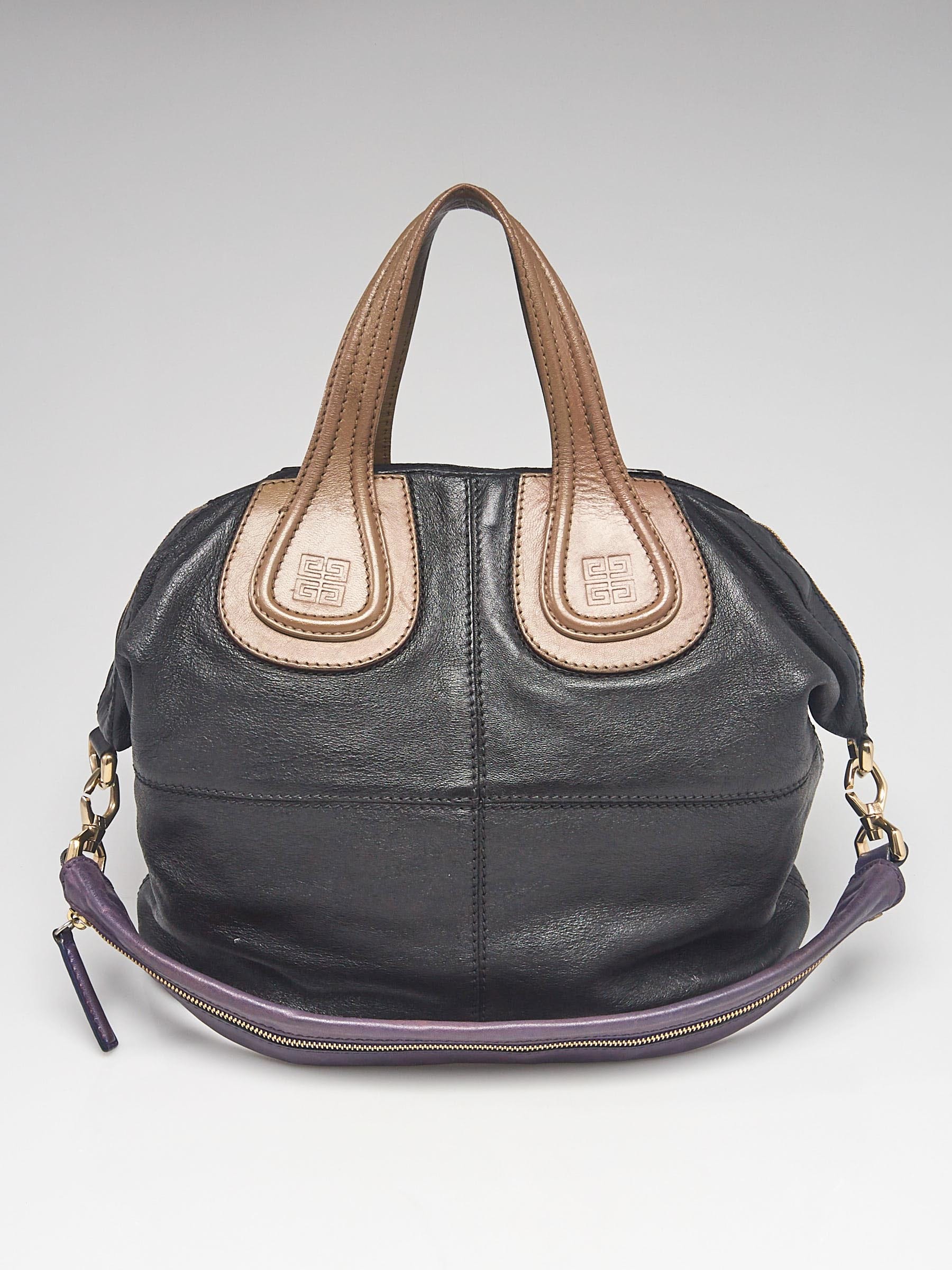 Givenchy Black Tri-Color Lambskin Leather Medium Nightingale Bag