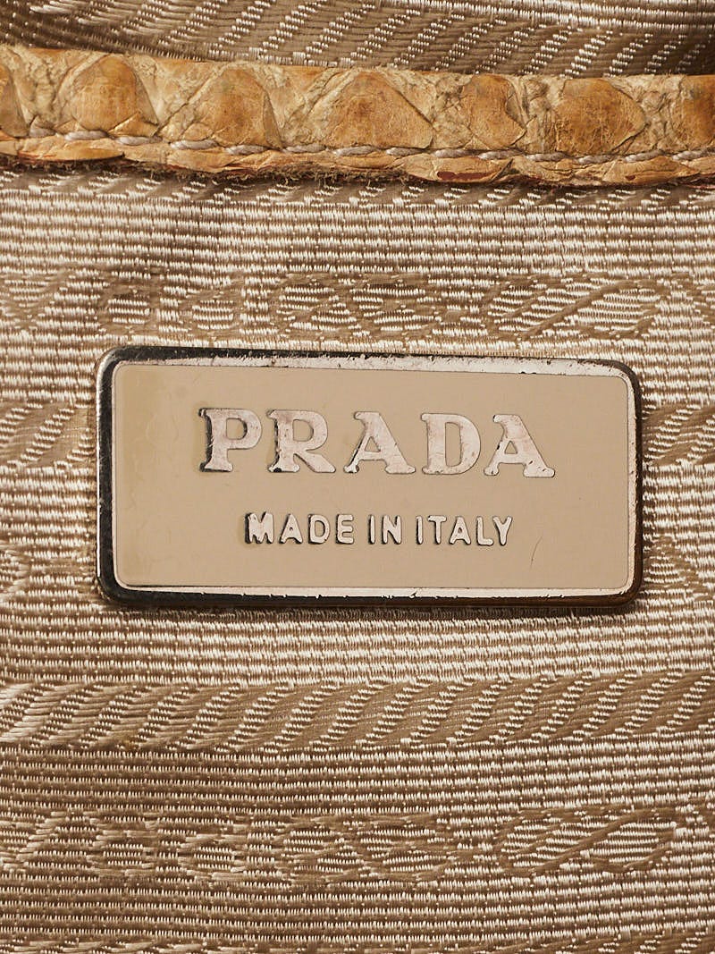 Prada Pitone Oro Python Cinch Shoulder Bag BR3544 | Yoogi's Closet