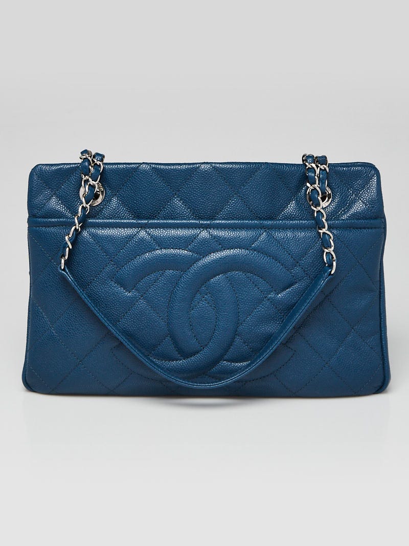 Chanel Navy Blue Caviar Leather Large CC Soft Tote Chanel | The Luxury  Closet