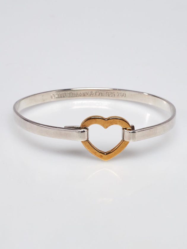 Tiffany & Co. 18k Yellow Gold and Sterling Silver Heart Buckle Bracelet