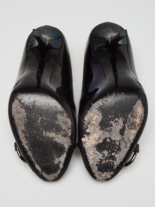 Chanel Black Lambskin Leather Chain Sandals Size 8/38.5 - Yoogi's Closet
