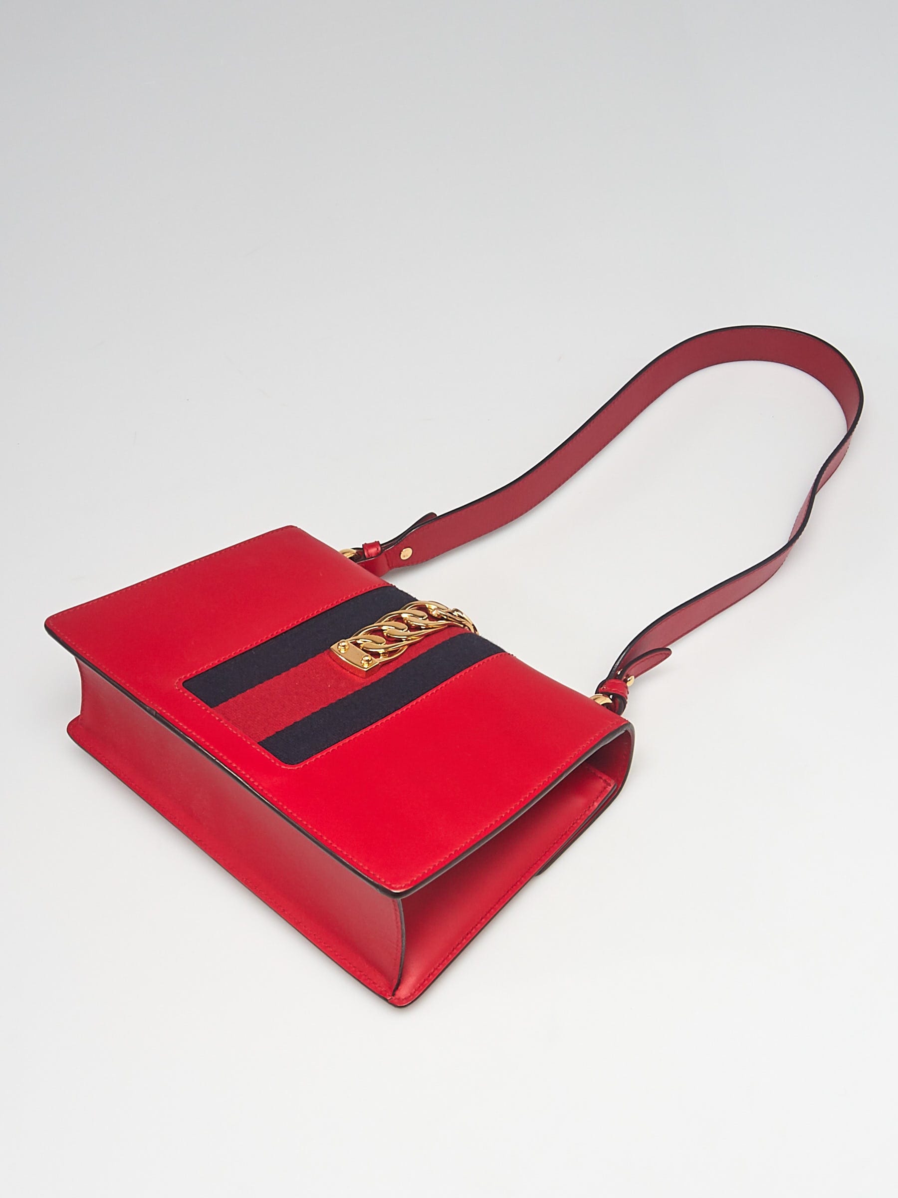 Gucci Red Mini Sylvie Leather Chain Shoulder Bag Multiple colors Metal  Pony-style calfskin ref.243109 - Joli Closet