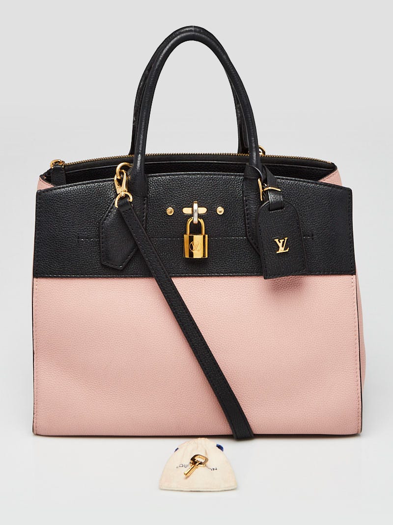 Louis Vuitton Pink/Black Pebbled Leather City Steamer mm Bag