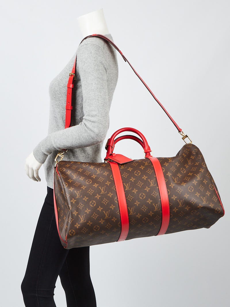 Louis Vuitton Keepall 50 Bandouliere Duffle Bag Brown Monogram Coated  Canvas Auction