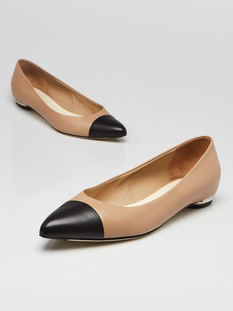 black cap toe flats