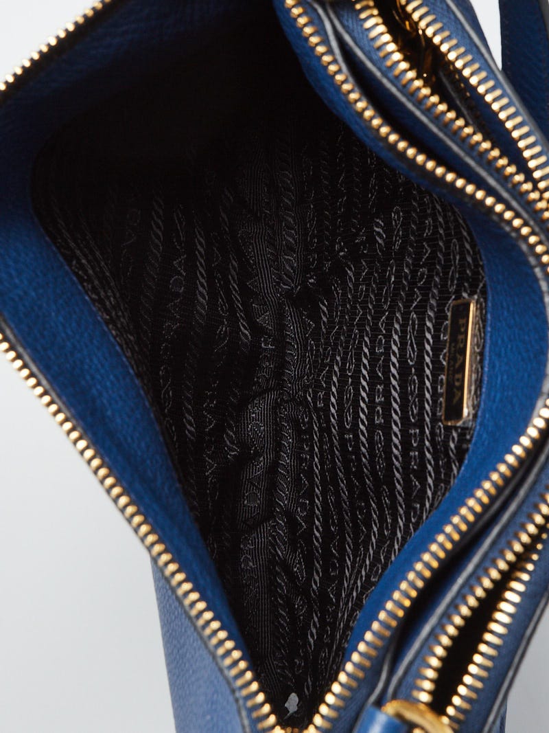 Prada Bluette Vitello Phenix Leather Crossbody Bag 1BH046 Prada Bluette Vitello Phenix Leather Crossbody Bag 1BH046