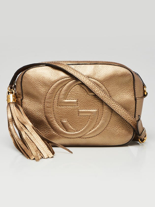 Gucci Gold Pebbled Leather Soho Disco Shoulder Bag