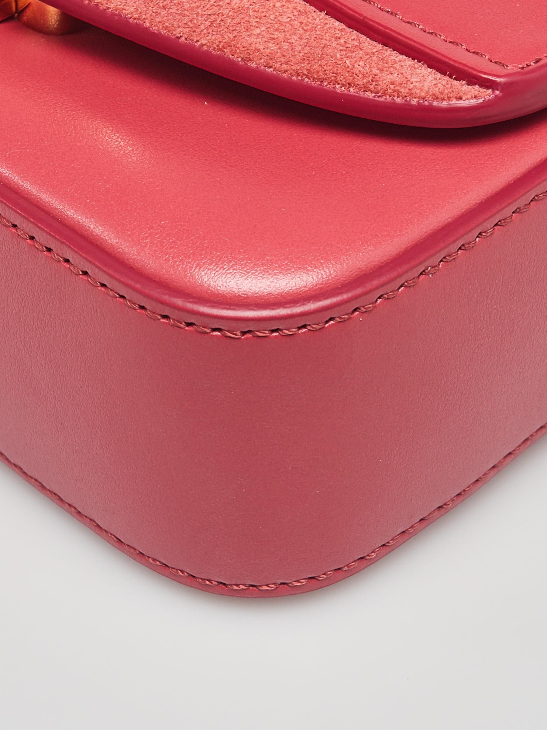 Chloe Scarlet Pink Calfskin Leather Mini C Shoulder Bag