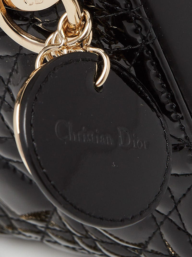 Christian Dior LadyDiorブラック iPhone14Pro Christian Dior Black Cannage Quilted Patent Leather Mini