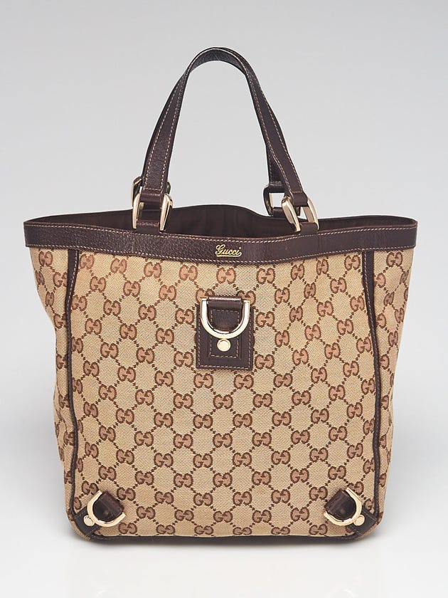 Gucci Beige/Ebony GG Canvas Abbey Medium Tote Bag