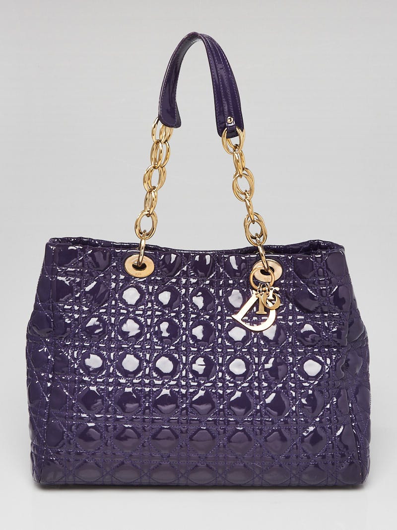Christian Dior Purple Cannage Quilted Patent Leather Dior