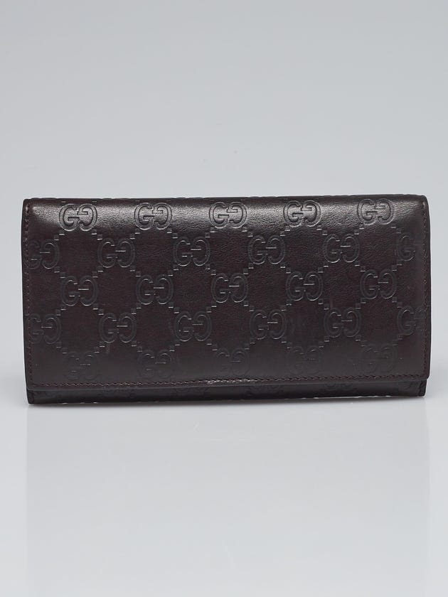 Gucci Dark Brown Guccissima Leather Long Wallet