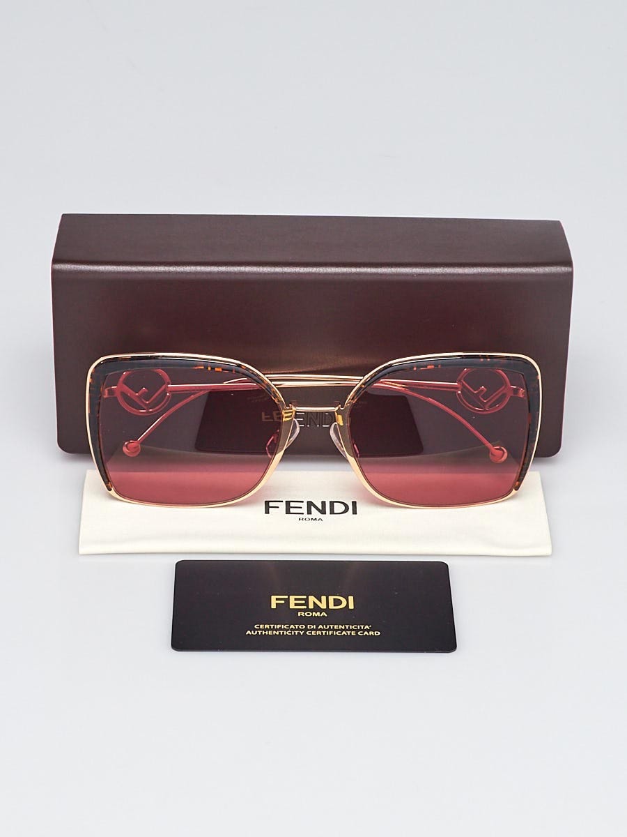 Fendi Rose Goldtone Metal Frame Oversized Square Sunglasses  display picture 1