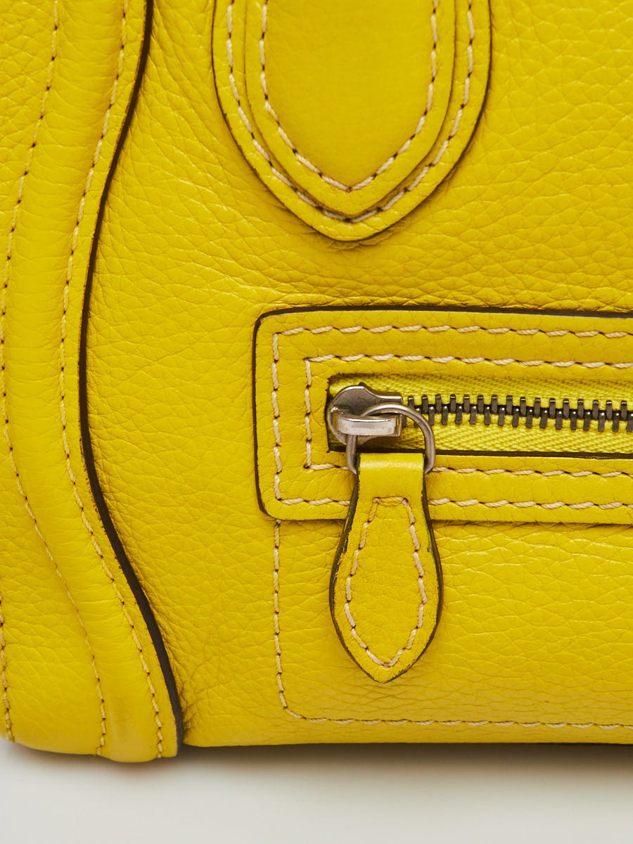 Yellow Celine Nano Luggage Leather Tote Bag – Designer Revival