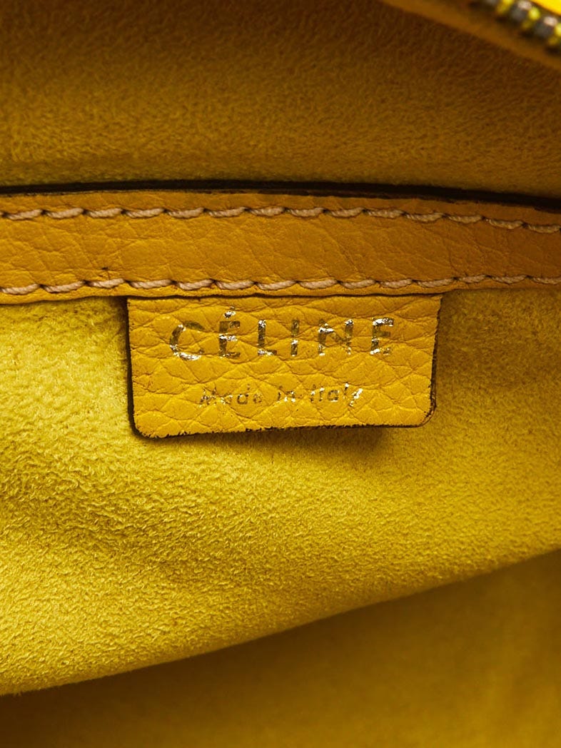 Yellow Celine Nano Luggage Leather Tote Bag – Designer Revival