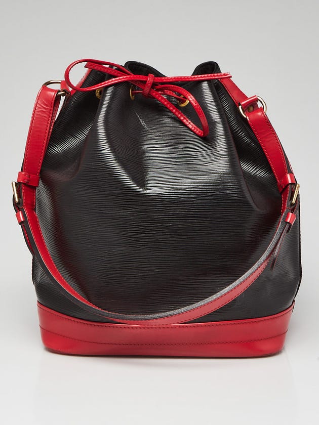 Louis Vuitton Black/Castilian Red Epi Leather Large Noe Bag