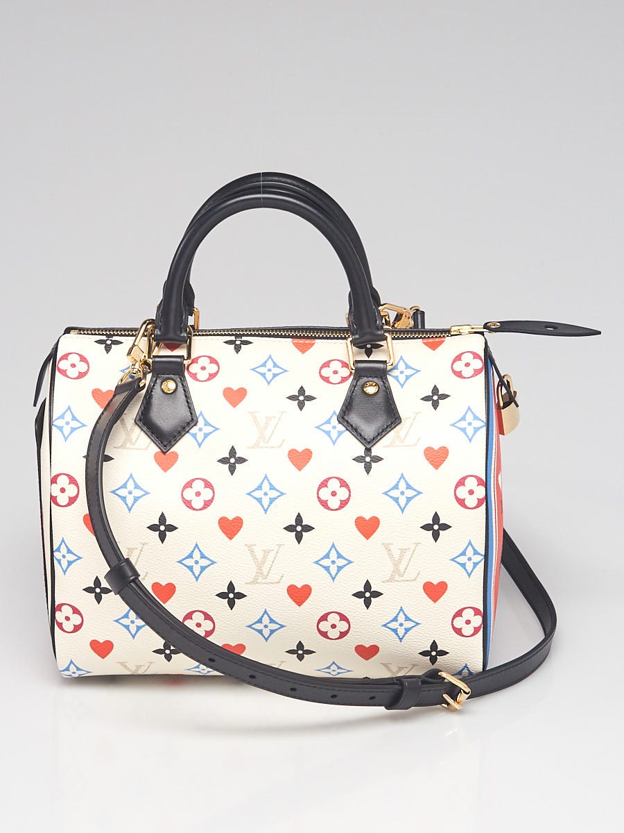 Louis Vuitton Game On Speedy 25 Bandouliere White Monogram Handle Shoulder  Bag