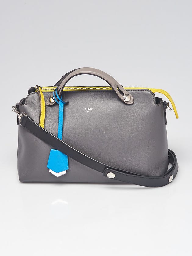 Fendi Grey Tri-Color Calfskin Leather Small By The Way Bag 8BL124