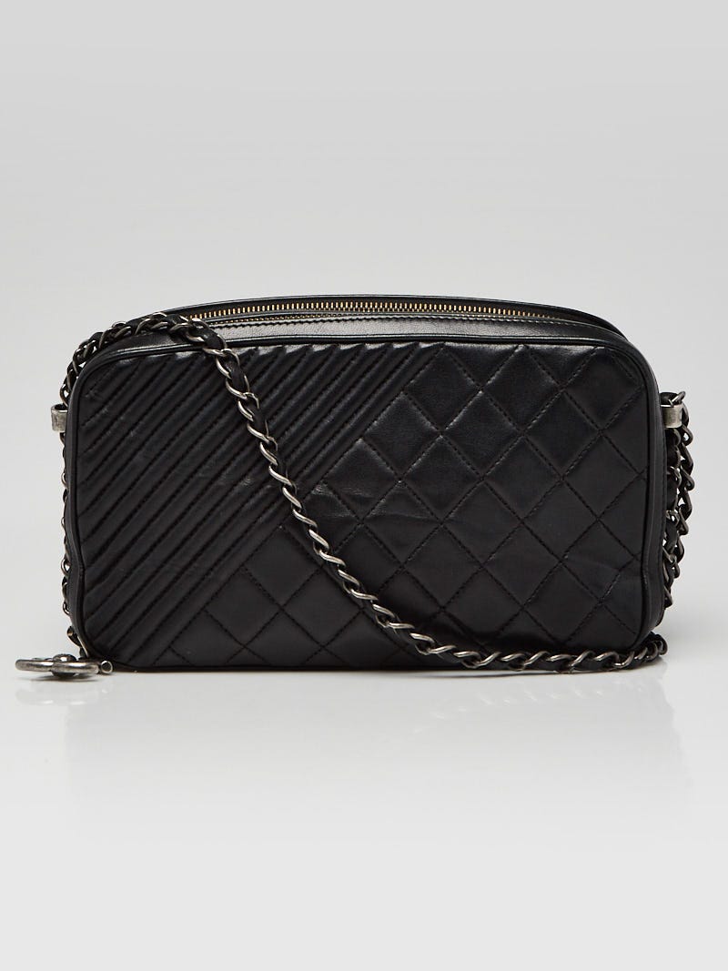 Chanel Black Quilted Lambskin Leather Coco Boy Large Camera Case Bag -  Yoogi's Closet