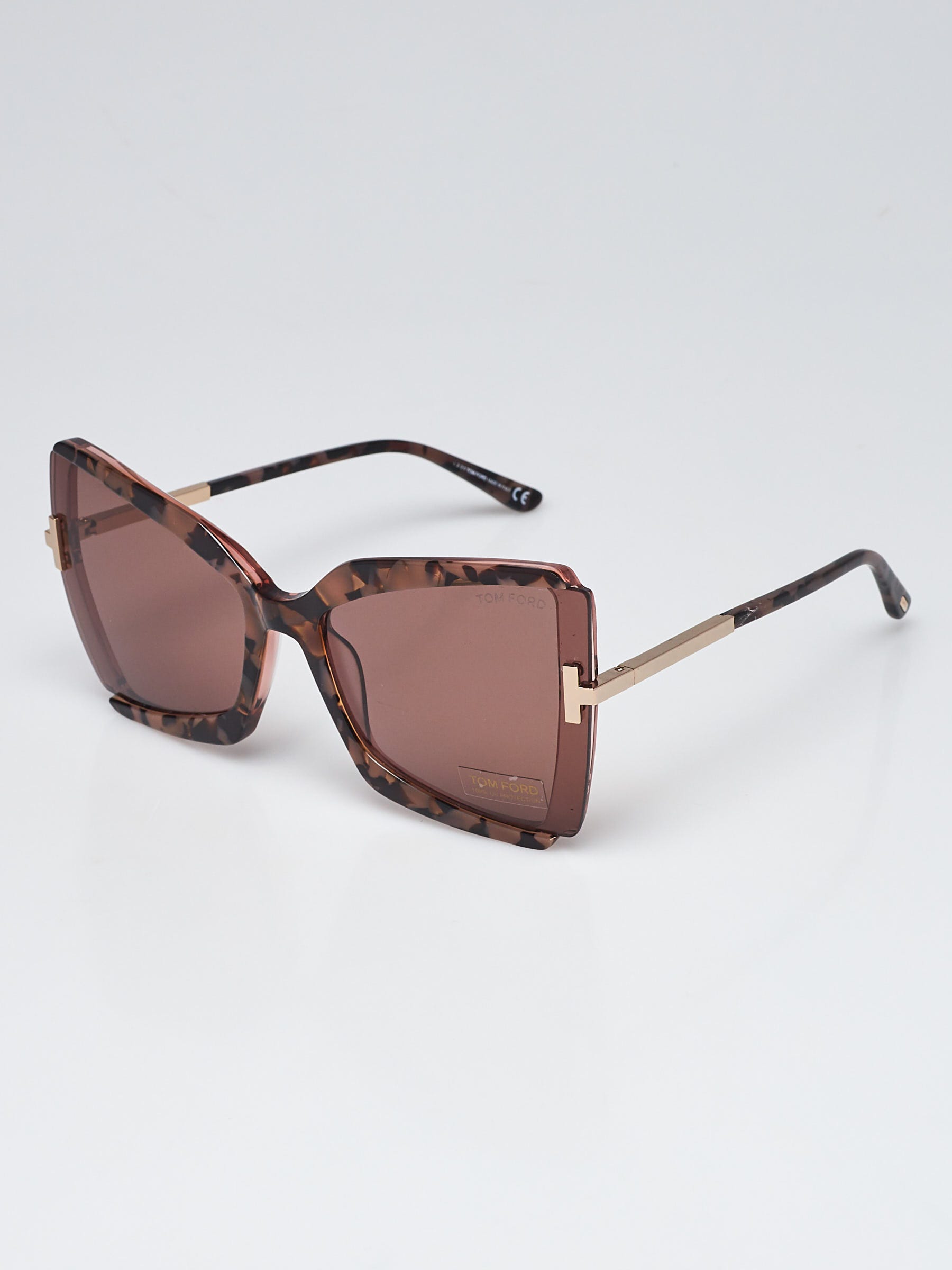 Tom Ford Pink Tortoise Shell Acetate Gia Oversized  display picture 1