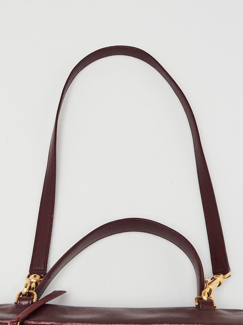 Celine Burgundy Grained Leather Mini Belt Bag