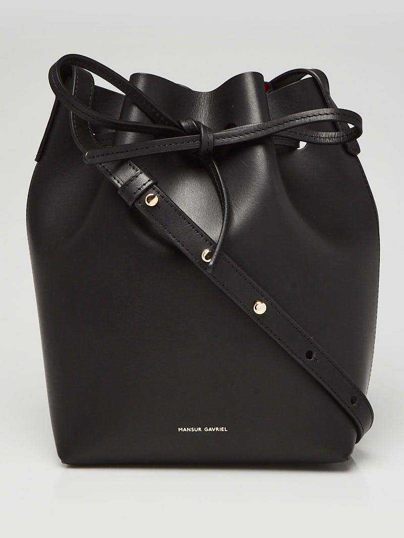 Mini Mini Bucket Bag - Black/Flamma  Bucket bag, Mansur gavriel bucket bag,  Bags