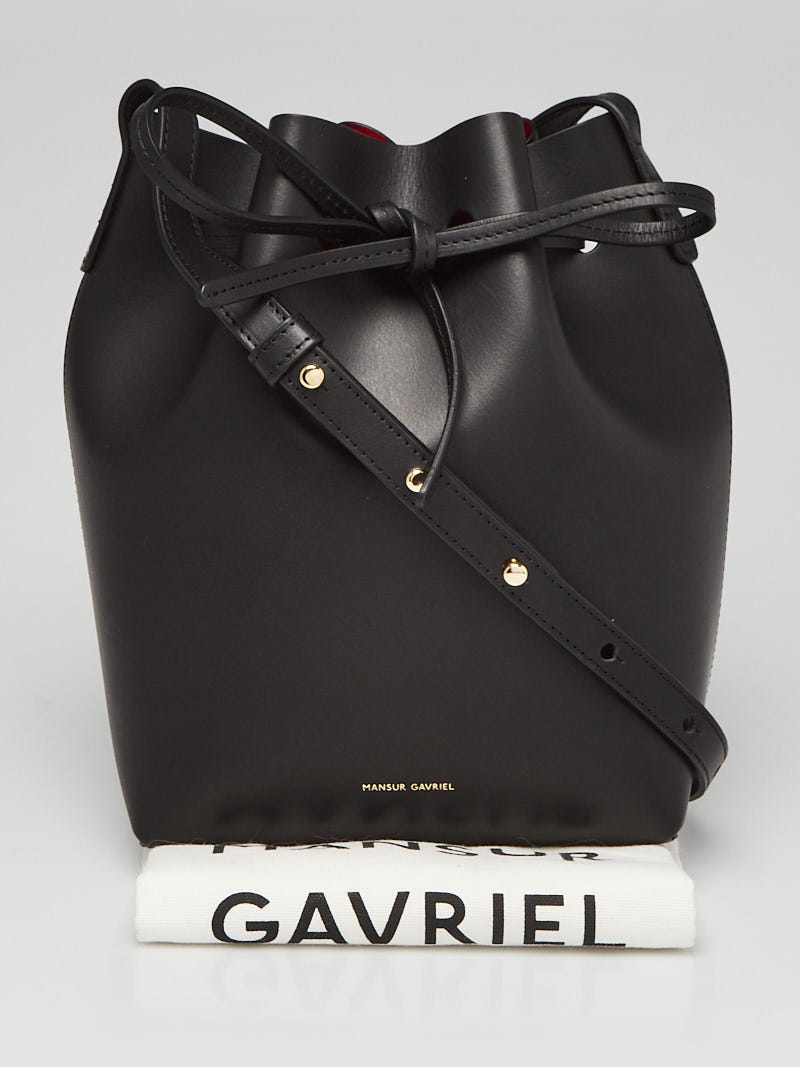 Mansur Gavriel Black Vegetable Tanned Leather Crossbody Bag - Yoogi's Closet