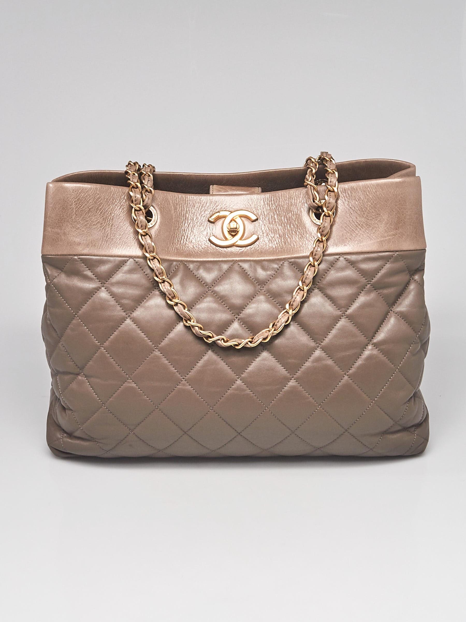Chanel Brown Quilted Leather Soft Elegance Large Tote Bag - Yoogi's Closet