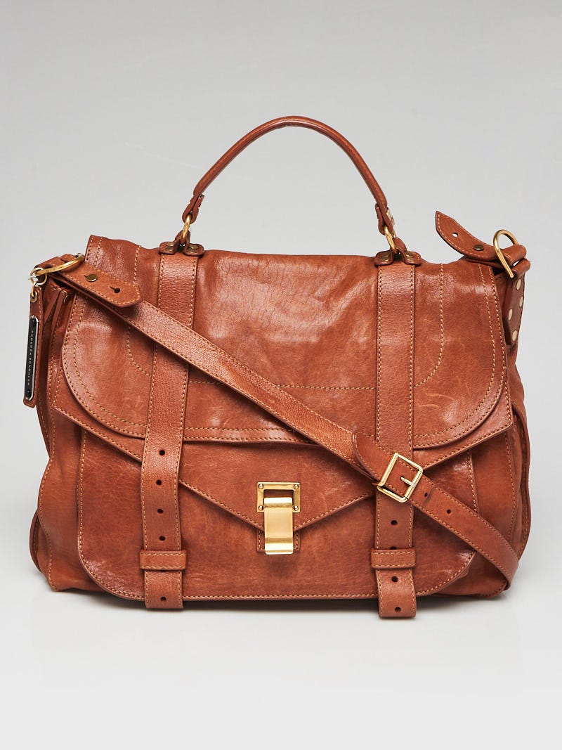 Proenza Schouler Brown Lux Leather Extra Large PS1 Satchel Bag