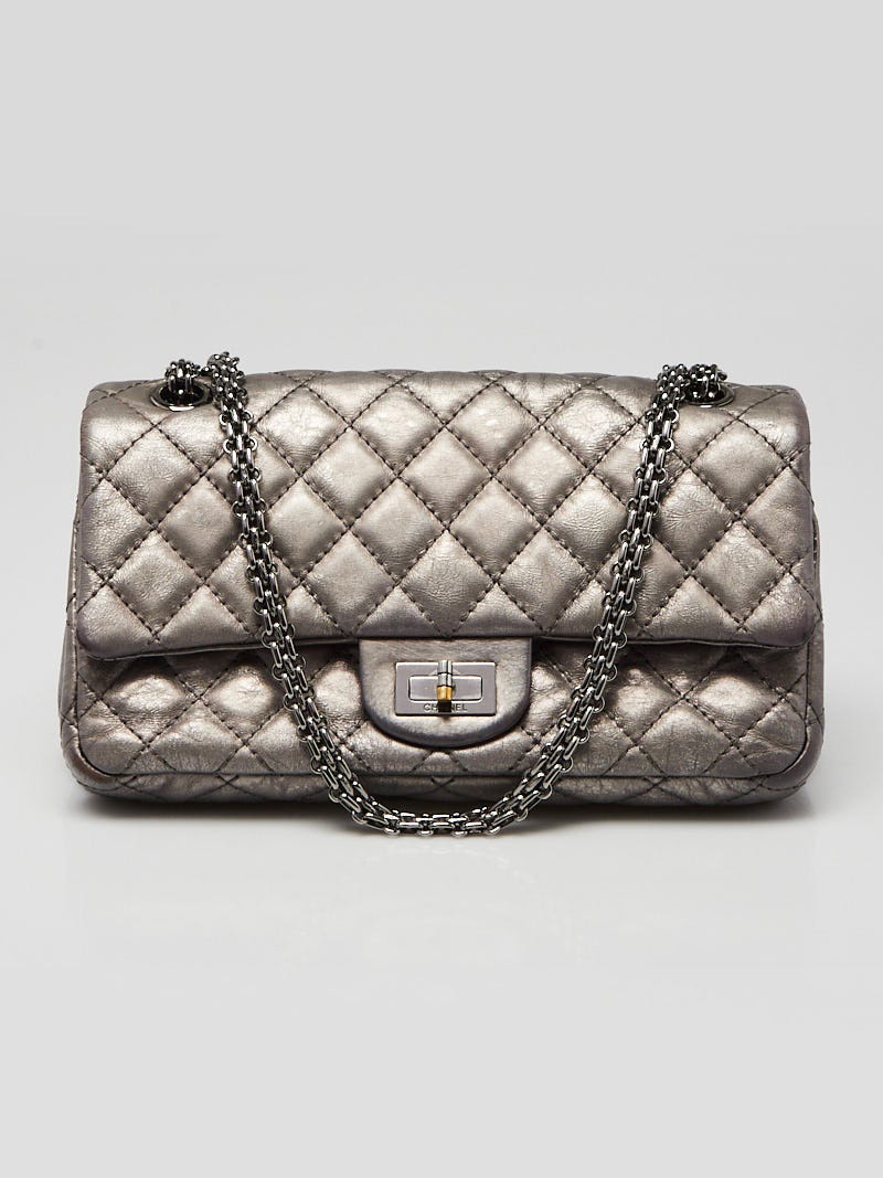 Chanel Silver 2.55 Reissue Quilted Calfskin Leather Accordion Flap Bag -  Yoogi's Closet