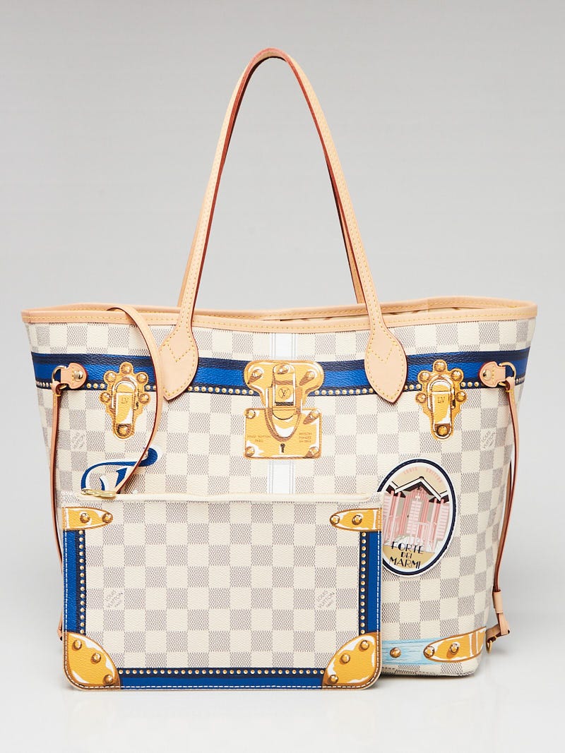 Louis Vuitton Limited Edition Damier Azur Summer Trunks Forte dei Marmi  Neverfull MM NM Bag - Yoogi's Closet