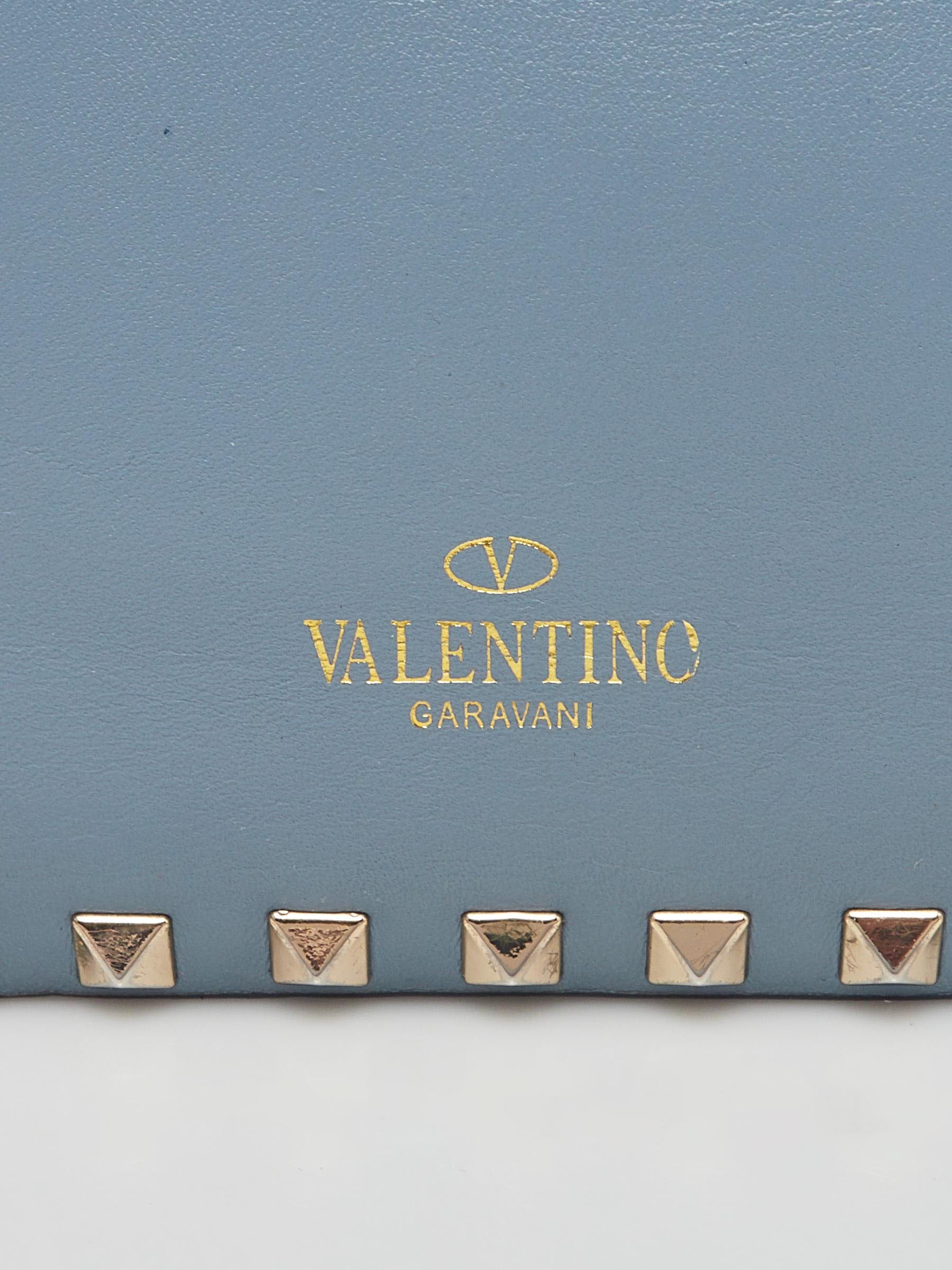 VALENTINO| (5W0J0W79 UXM 0O3 / 5W2J0W79 UXM 0O3) Valentino Light Blue Leather Rolling Crossbody Bag | Yoogi's