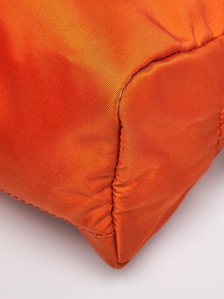 Prada Orange Vela Nylon Cosmetic Pouch - 1N0012 | Yoogi's Closet