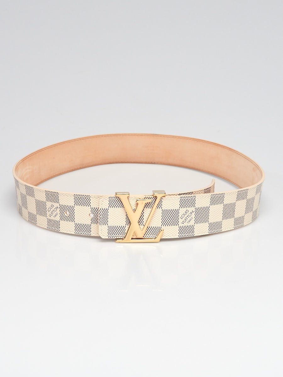 Louis Vuitton LV Initiales 30mm Reversible Belt Pink Damier Azur. Size 80 cm