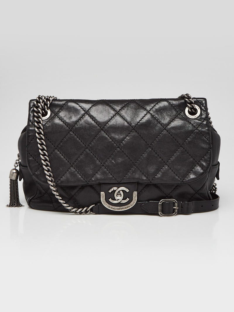 Chanel Black Quilted Leather Coco Sporran Jumbo Flap Bag Yoogi s Closet