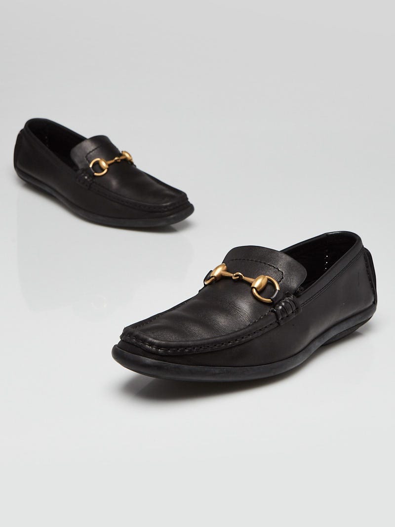 Horsebit Leather Loafers in Black - Gucci