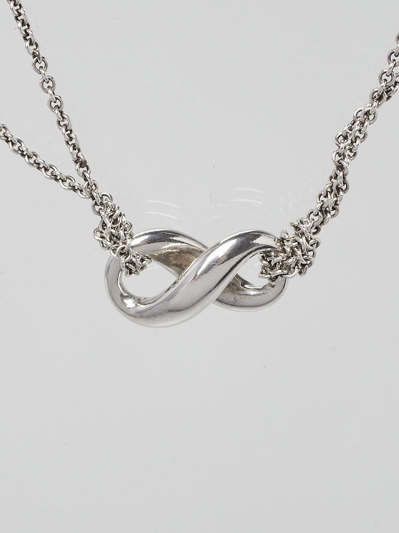 Tiffany & Co. - TIFFANY & CO 18KT GOLD INFINITY PENDANT DOUBLE CHAIN  NECKLACE