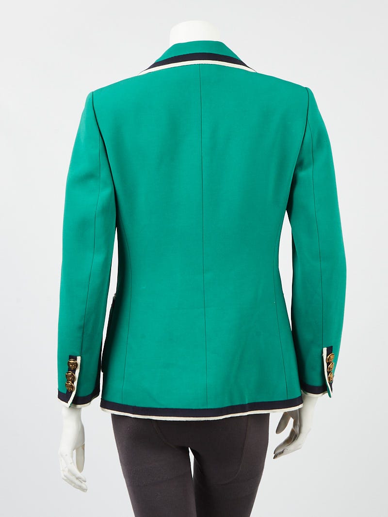 Gucci Green Viscose Blend Fabric Blazer Size 8/42