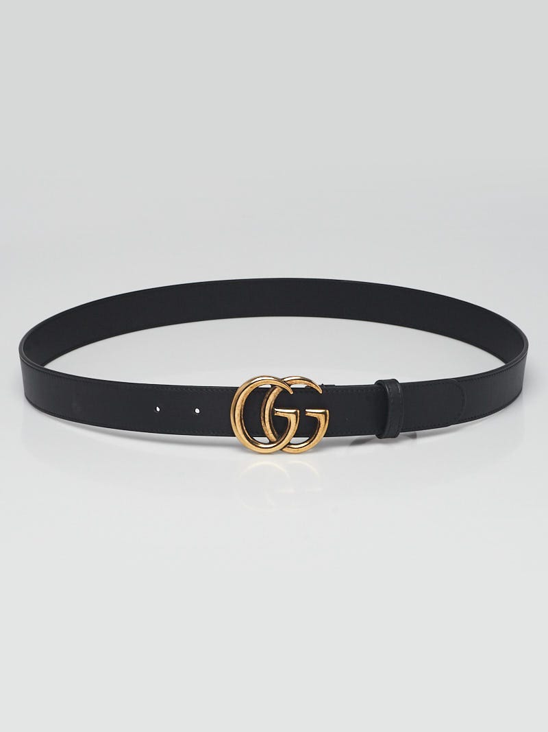 Gucci  Slim Double G buckle Smooth Leather Belt Size 95/38 Black 409417 GUCCI Slim Double G buckle Smooth Leather Belt Size 95/38  main image 3