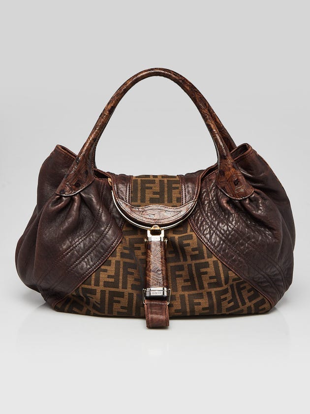 Fendi Tobacco Zucca Print Canvas and Tortuga Spy Bag 8BR511
