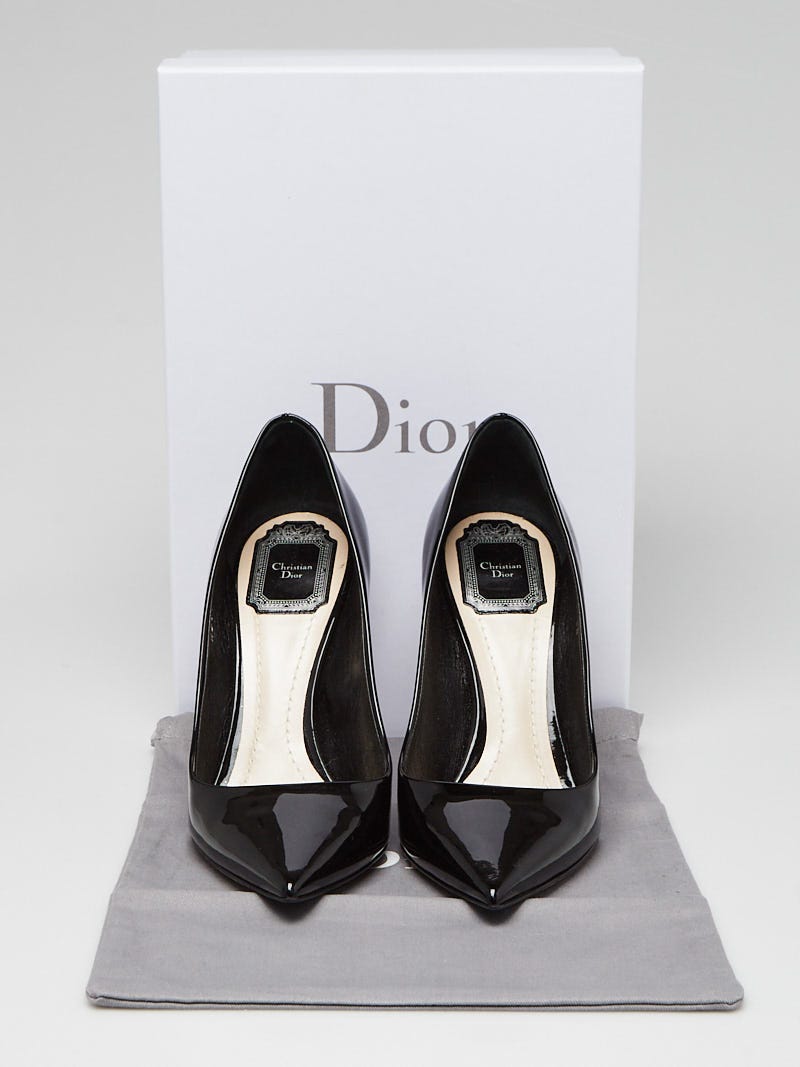 美品！ Dior Studded Pumps size 34.5 J'Adior Slingback Pump Transparent Mesh with Black Dior